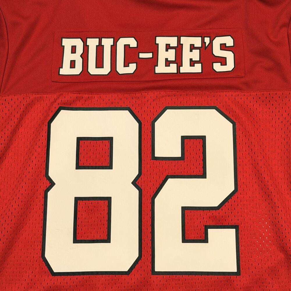 Buc-ee's Football Jersey Mens XL Red Texas 82 V Neck Mesh Lightweight Game - Picture 8 of 8